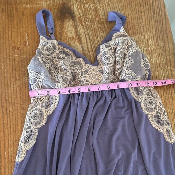 Soma Babydoll Nightgown Intimate Nightie Lace Rayon Medium Pajamas Romantic Rare - Picture 10 of 11